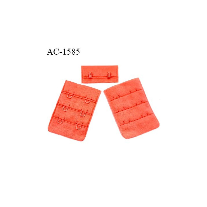Agrafe 30 mm attache SG haut de gamme couleur orange corail 3 rangées 2 crochets largeur 30 mm hauteur 55 mm prix à l'unité