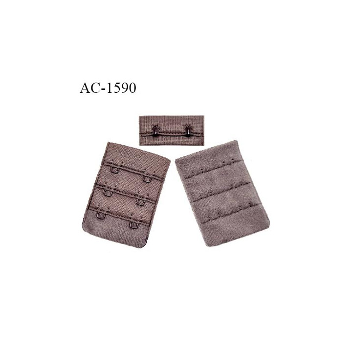 Agrafe 38 mm attache SG haut de gamme couleur châtaigne 3 rangées 2 crochets largeur 38 mm hauteur 55 mm prix à l'unité