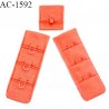 Agrafe 20 mm attache SG haut de gamme couleur orange corail 3 rangées 2 crochets largeur 20 mm hauteur 55 mm prix à l'unité