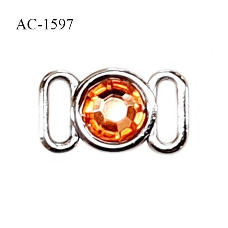 Décor ornement couleur argent et orange hauteur 7 mm largeur 12 mm largeur du passage intérieur 4 mm prix à la pièce