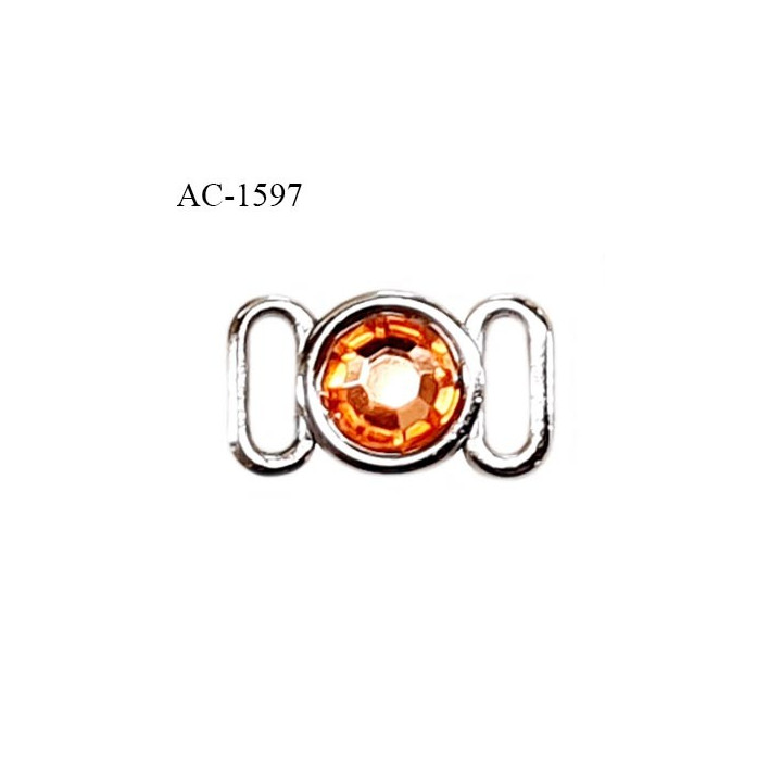 Décor ornement couleur argent et orange hauteur 7 mm largeur 12 mm largeur du passage intérieur 4 mm prix à la pièce
