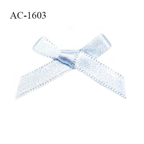 Noeud lingerie satin couleur bleu ciel largeur 40 mm hauteur 25 mm prix à l'unité