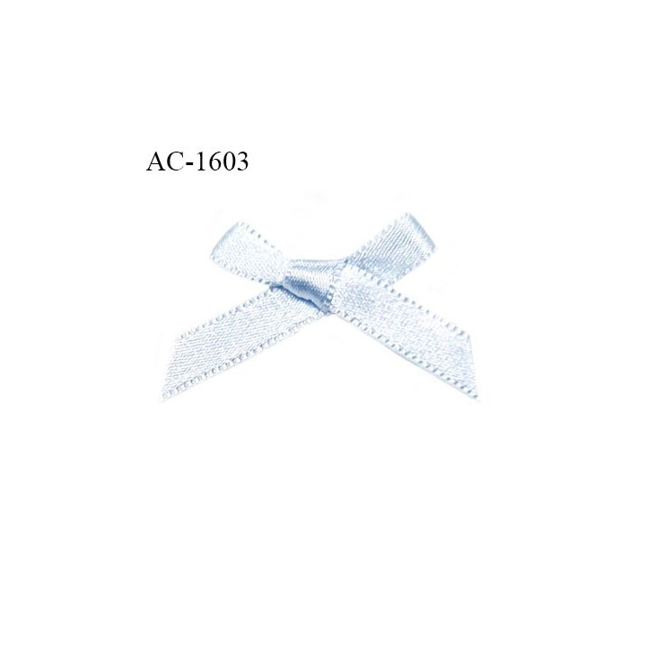 Noeud lingerie satin couleur bleu ciel largeur 40 mm hauteur 25 mm prix à l'unité