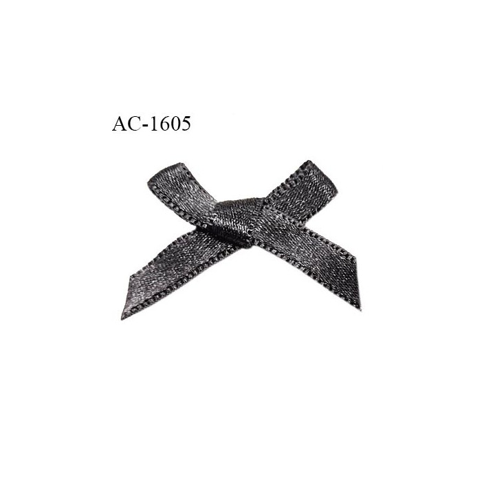 Noeud lingerie satin couleur gris largeur 35 mm hauteur 25 mm prix à l'unité