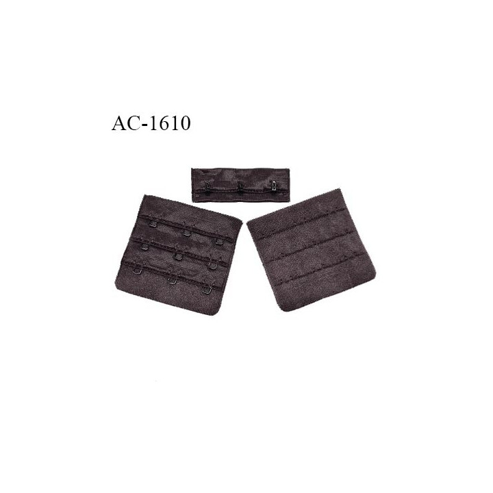 Agrafe 57 mm attache SG haut de gamme couleur marron wenge 3 rangées 3 crochets largeur 57 mm hauteur 55 mm prix à l'unité