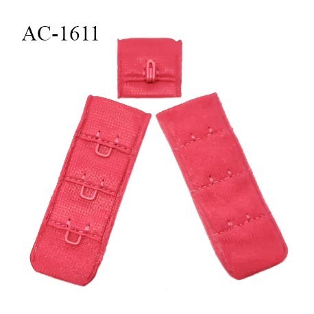 Agrafe 20 mm attache SG haut de gamme couleur rose 3 rangées 2 crochets largeur 20 mm hauteur 55 mm prix à l'unité