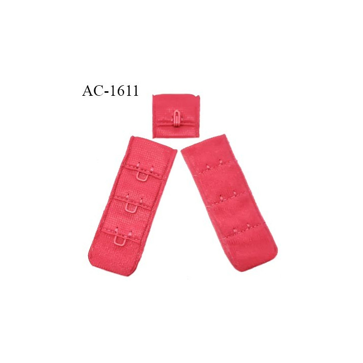 Agrafe 20 mm attache SG haut de gamme couleur rose 3 rangées 2 crochets largeur 20 mm hauteur 55 mm prix à l'unité