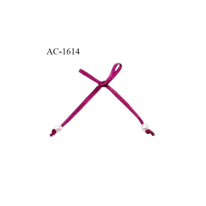 Noeud lingerie satin couleur violine largeur 22 mm hauteur 40mm prix à l'unité