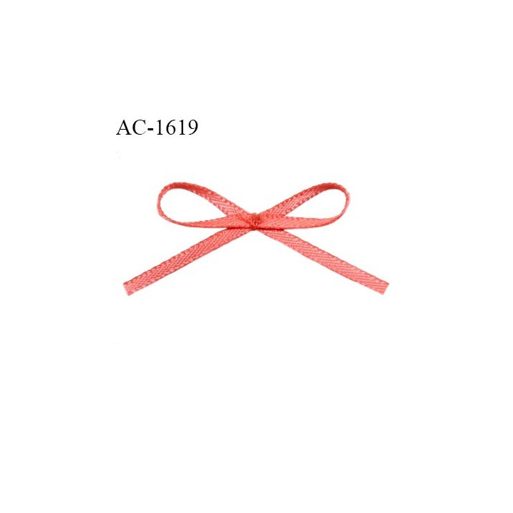Noeud lingerie satin couleur orange largeur 30 mm hauteur 15 mm prix à l'unité