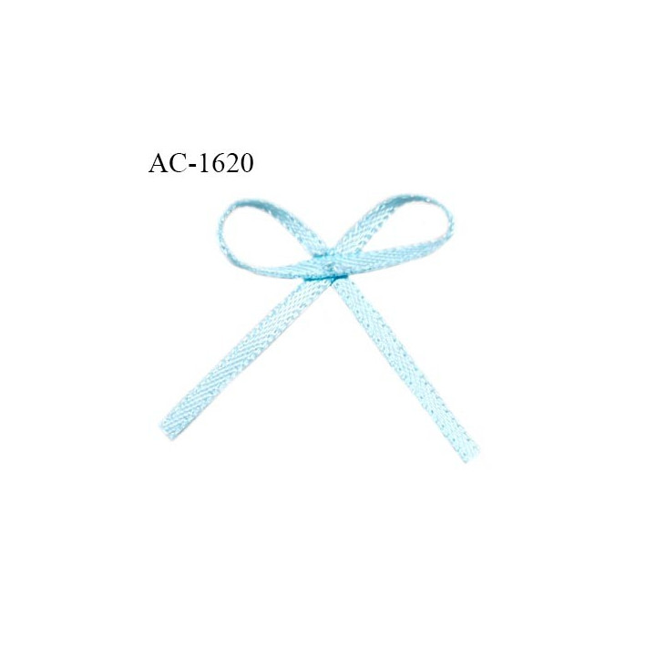 Noeud lingerie satin couleur bleu largeur 30 mm hauteur 25 mm prix à l'unité