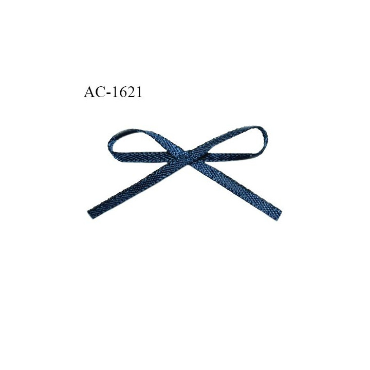 Noeud lingerie satin couleur bleu canard largeur 40 mm hauteur 15 mm prix à l'unité