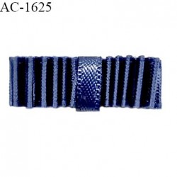 Noeud lingerie haut de gamme couleur bleu froncé en accordéon largeur 25 mm hauteur 10 mm prix à l'unité
