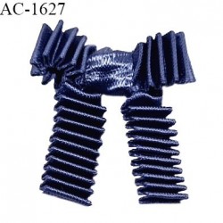 Noeud lingerie haut de gamme couleur bleu froncé en accordéon largeur 25 mm hauteur 25 mm prix à l'unité