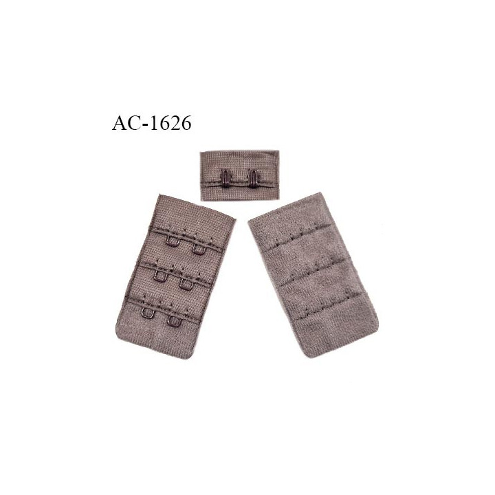 Agrafe 30 mm attache SG haut de gamme couleur châtaigne 3 rangées 2 crochets largeur 30 mm hauteur 55 mm prix à l'unité