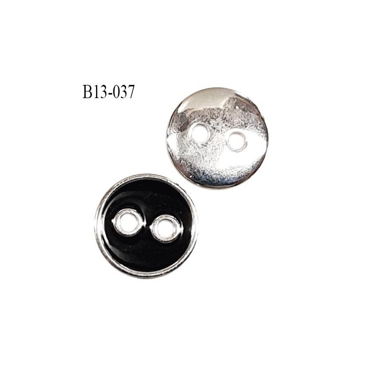 Bouton 13 mm couleur noir et chrome 2 trous diamètre 13 mm épaisseur 2 mm prix à la pièce