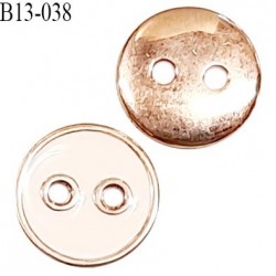 Bouton 13 mm couleur soie et or rose 2 trous diamètre 13 mm épaisseur 2 mm prix à la pièce