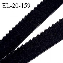 Elastique picot 20 mm haut de gamme couleur noir élastique souple allongement +150% fabriqué en France prix au mètre