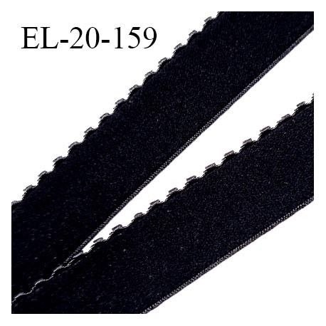 Elastique picot 20 mm haut de gamme couleur noir bonne élasticité +150% largeur 20 mm fabriqué en France prix au mètre