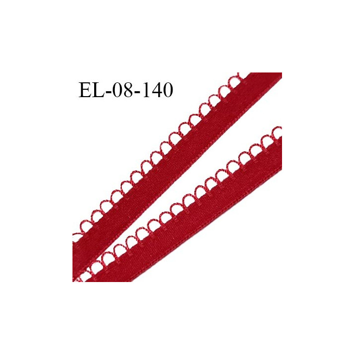 Elastique picot 8 mm haut de gamme couleur rubis largeur 8 mm prix au mètre