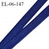 Elastique 6 mm fin spécial lingerie polyamide élasthanne couleur bleu largeur 6 mm prix au mètre