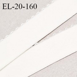 Elastique picot 20 mm haut de gamme couleur nacre bonne élasticité +150% largeur 20 mm fabriqué en France prix au mètre