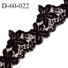 Dentelle 60 mm extensible couleur noir motif fleurs largeur 60 mm prix au mètre