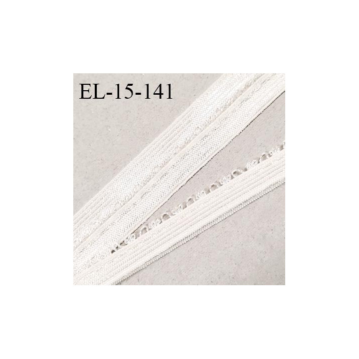 Elastique lingerie 15 mm haut de gamme pré plié brillant avec picots couleur chantilly fabriqué en Europe prix au mètre