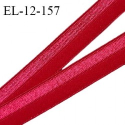 Elastique lingerie 15 mm pré plié couleur rouge framboise brillant haut de gamme prix au mètre
