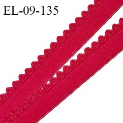 Elastique picot 9 mm lingerie couleur framboise largeur 9 mm + 4 mm de picots haut de gamme allongement +150 % prix au mètre