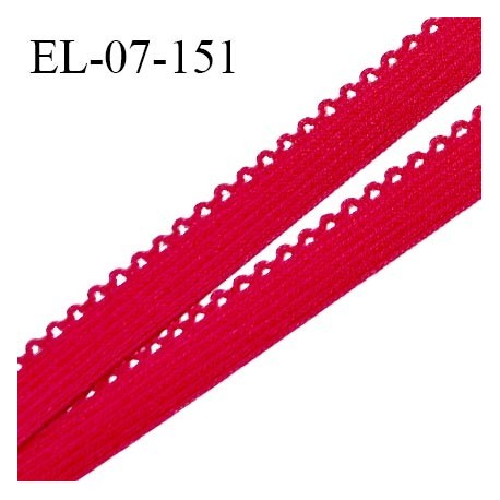 Elastique picot 7 mm lingerie couleur framboise largeur 7 mm haut de gamme prix au mètre