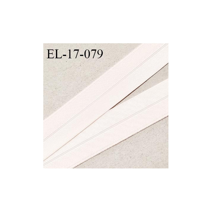 Elastique lingerie 16 mm pré plié couleur rose très pâle légèrement brillant prix au mètre