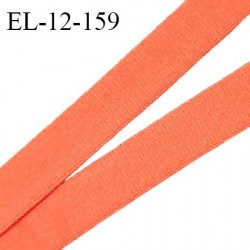 Elastique 12 mm lingerie couleur orange corail doux au toucher allongement +110% prix au mètre