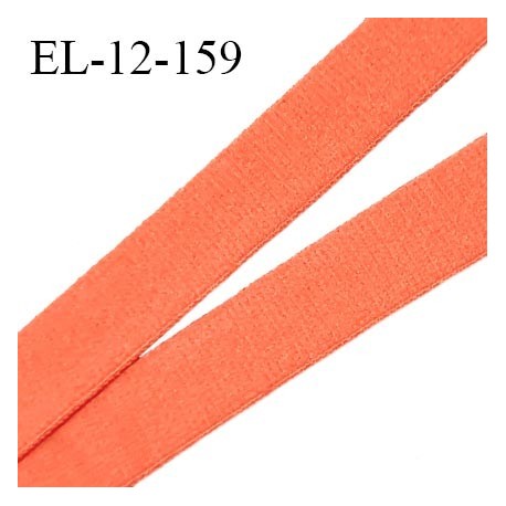 Elastique 12 mm lingerie couleur orange corail doux au toucher allongement +110% prix au mètre