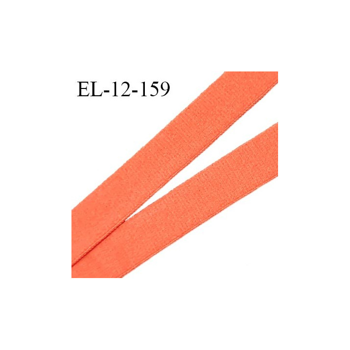 Elastique 12 mm lingerie couleur orange corail doux au toucher allongement +110% prix au mètre