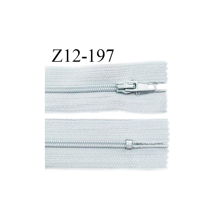 Fermeture zip 12 cm non séparable couleur gris quartz largeur 2.5 cm zip nylon longueur 12 cm largeur 4 mm prix à la pièce