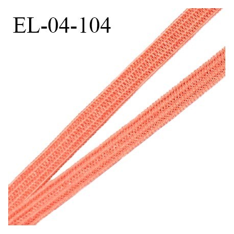 Elastique 4 mm spécial lingerie et couture couleur orange corail élastique fin très souple allongement +180% prix au mètre