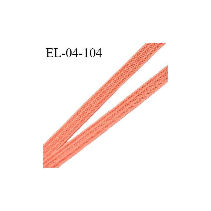 Elastique 4 mm spécial lingerie et couture couleur orange corail élastique fin très souple allongement +180% prix au mètre