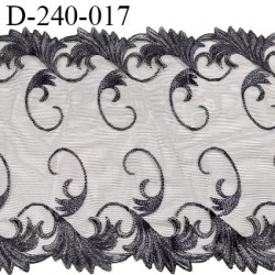 Dentelle broderie 24 cm très haut de gamme extensible largeur 24 cm couleur gris sombre très belle prix pour un mètre