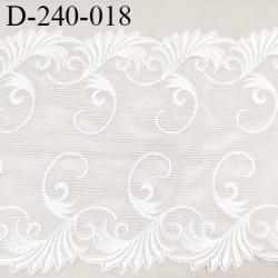 Dentelle broderie 24 cm très haut de gamme extensible largeur 24 cm couleur perle très belle prix pour un mètre