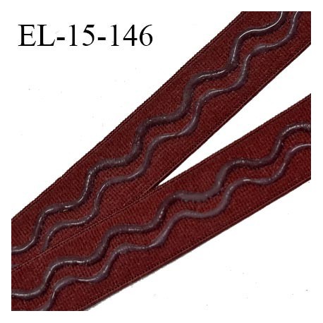 Elastique 15 mm anti glisse couleur marron rouge haut de gamme largeur 15 mm prix au mètre