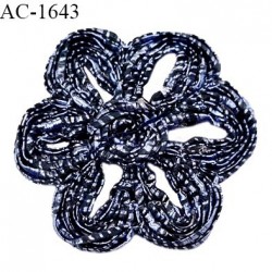 Décor ornement motif fleur à coudre couleur bleu diamètre 5 cm prix à la pièce