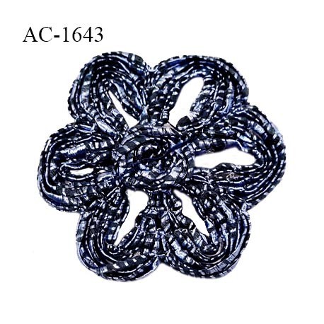 Décor ornement motif fleur à coudre couleur bleu diamètre 5 cm prix à la pièce
