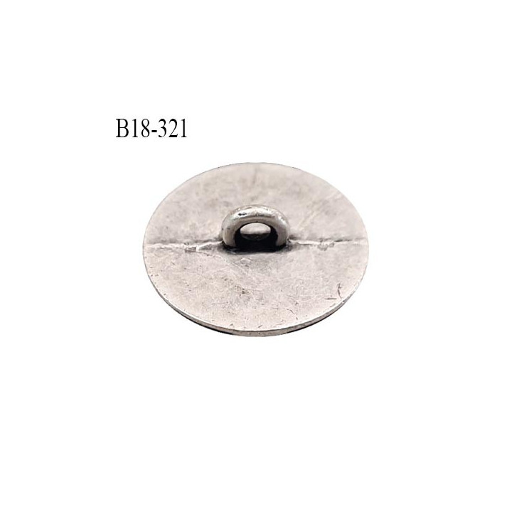 Bouton 18 mm en métal couleur chrome motif zip diamètre 18 mm épaisseur 2 mm accroche avec un anneau prix à la pièce