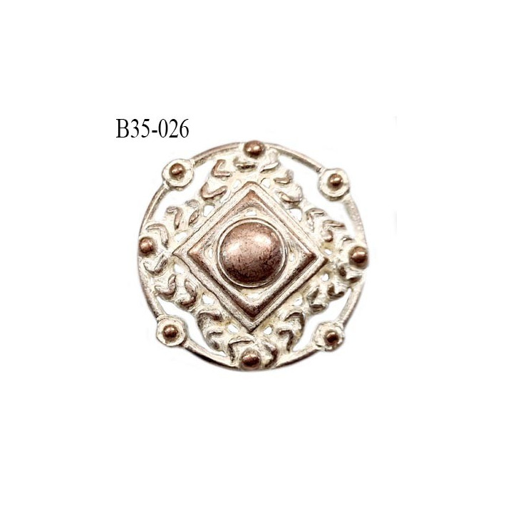 Bouton 35 mm métal couleur doré patiné diamètre 35 mm épaisseur 5 mm accroche avec un anneau prix à la pièce