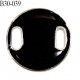 Bouton plat 30 mm métal couleur chrome et noir laqué 2 trous diamètre 30 mm épaisseur 2 mm prix à la pièce