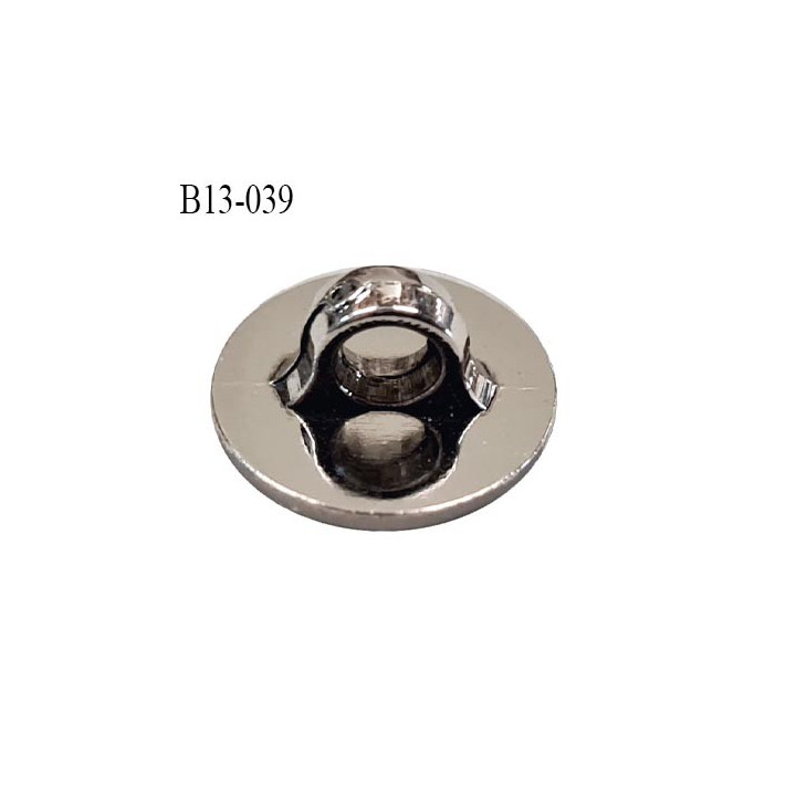 Bouton 13 mm pvc couleur chrome motif fleur diamètre 13 mm épaisseur 3 mm accroche avec un anneau prix à la pièce