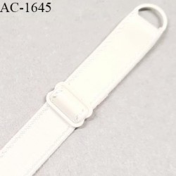 Bretelle lingerie SG 16 mm couleur perle avec 1 barrette et 1 anneau largeur 18 mm longueur 21 cm + réglage prix à l'unité