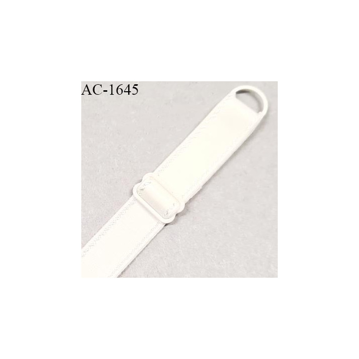 Bretelle lingerie SG 16 mm couleur perle avec 1 barrette et 1 anneau largeur 18 mm longueur 21 cm + réglage prix à l'unité