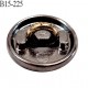 Bouton 15 mm couleur chrome avec motif blason couleur laiton accroche avec un anneau prix à la pièce