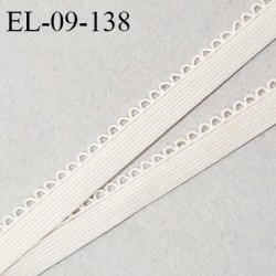 Elastique picot 9 mm lingerie couleur écru largeur 9 mm haut de gamme prix au mètre